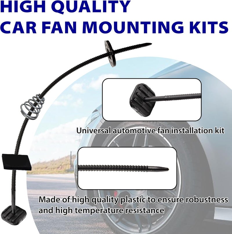 BFXM Automotive Fan Mounting Kit, Radiator Fan Zip Ties Clips Mounting Kit, Electric Mount Hold Down for Cooling Fan Transmission Cooler Radiator Fan Kit for Universal Car Vehicle - Image 3